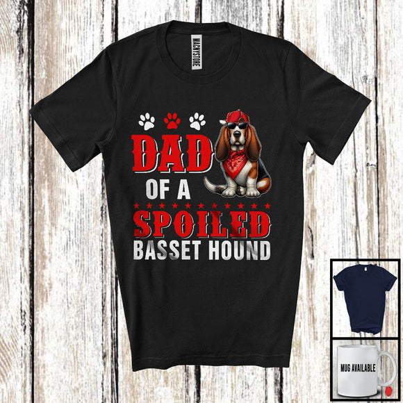 MacnyStore - Dad Of A Spoiled Basset Hound, Awesome Father's Day Puppy Sunglasses, Family T-Shirt