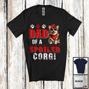 MacnyStore - Dad Of A Spoiled Corgi, Awesome Father's Day Puppy Sunglasses, Matching Family Group T-Shirt