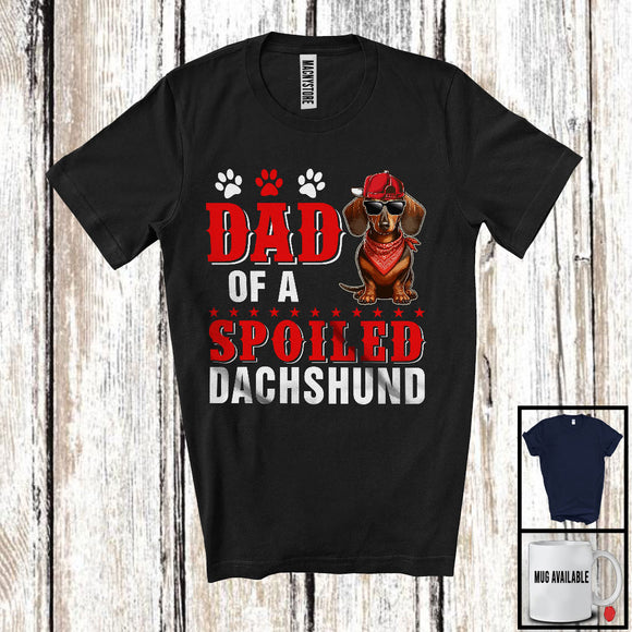 MacnyStore - Dad Of A Spoiled Dachshund, Awesome Father's Day Puppy Sunglasses, Matching Family Group T-Shirt