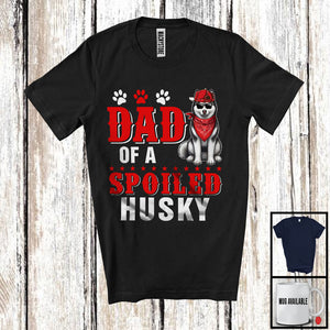 MacnyStore - Dad Of A Spoiled Husky, Awesome Father's Day Puppy Sunglasses, Matching Family Group T-Shirt