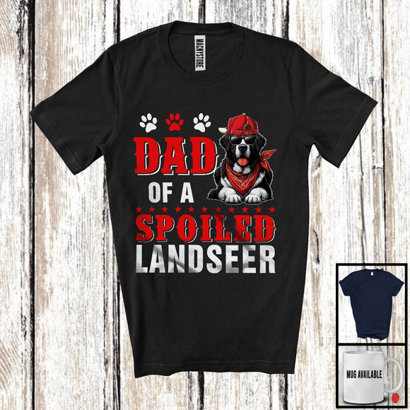 MacnyStore - Dad Of A Spoiled Landseer, Awesome Father's Day Puppy Sunglasses, Matching Family Group T-Shirt