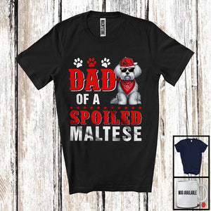 MacnyStore - Dad Of A Spoiled Maltese, Awesome Father's Day Puppy Sunglasses, Matching Family Group T-Shirt