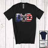 MacnyStore - Dad, Wonderful 4th Of July Father's Day American Flag Bulldog Owner, Patriotic Family T-Shirt