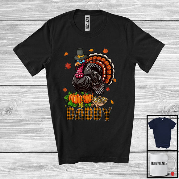 MacnyStore - Daddy; Awesome Thanksgiving Plaid Turkey Lover Pumpkins; Matching Family Group T-Shirt