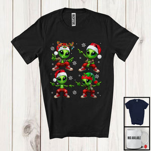 MacnyStore - Dancing Aliens Dance Challenge; Joyful Christmas Santa Aliens Snowing; Boys Girls Family T-Shirt