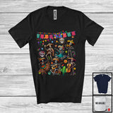 MacnyStore - Dancing Skeletons; Joyful Dia De Los Muertos Mexican Sugar Skull; Skeleton Family Group T-Shirt