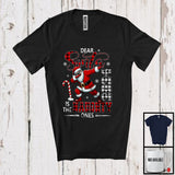 MacnyStore - Dear Santa 2024 Is The Naughty Ones; Sarcastic Plaid Christmas Santa Dabbing; Family T-Shirt