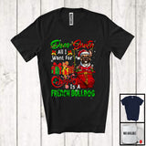 MacnyStore - Dear Santa All I Want For Christmas Is A French Bulldog; Joyful X-mas Lights Snowing; Family T-Shirt