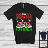 MacnyStore - Dear Santa I Can Explain; Amazing Christmas Three Cows Farm Animal; X-mas Snowing Farmer T-Shirt