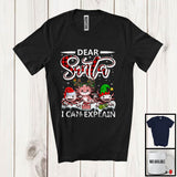 MacnyStore - Dear Santa I Can Explain; Awesome Christmas Red Plaid Three Axolotls; Snowing Around Family T-Shirt