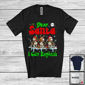 MacnyStore - Dear Santa I Can Explain; Fantastic Christmas Lights Three Beagle Owner; Snowing T-Shirt