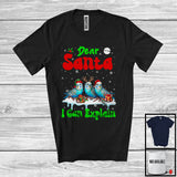 MacnyStore - Dear Santa I Can Explain; Fantastic Christmas Lights Three Budgerigars Owner; Snowing T-Shirt