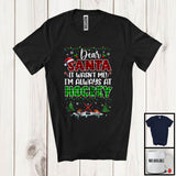 MacnyStore - Dear Santa It Wasn't Me Always At Hockey; Fantastic Christmas Plaid; Sport Playing Player Team T-Shirt