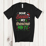 MacnyStore - Dear Santa My Grandma Did It; Wonderful Christmas Leopard Plaid Santa Naughty; Family Group T-Shirt