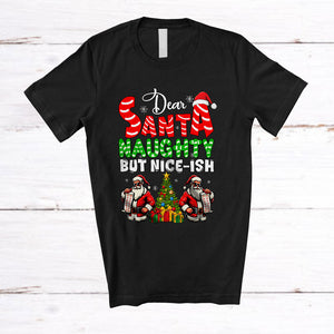 MacnyStore - Dear Santa Naughty But Nice-Ish; Humorous Christmas Santa Gingerbreads; Friends Family T-Shirt