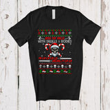 MacnyStore - Deck The Halls With Skulls And Bodies; Amazing Christmas Sweater Santa Skull; Valhalla Family T-Shirt