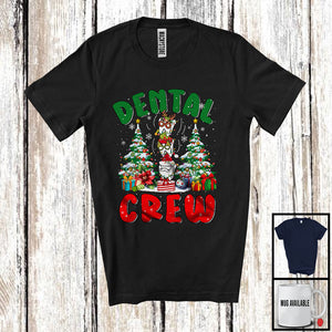 MacnyStore - Dental Crew; Amazing Christmas Tree Lights Three Santa Reindeer Tooth,Dental Dentist Group T-Shirt