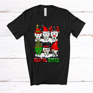 MacnyStore - Dental Squad; Amusing Christmas Tooth Collection; Dental Assistant Dentist Family Group T-Shirt