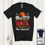 MacnyStore - Dental Squad; Horror Halloween Moon Boo Ghost Witch Tooth; Hygienist Dentist Group T-Shirt