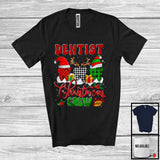 MacnyStore - Dentist Christmas Crew; Awesome Christmas Plaid Dentist Group; X-mas Snowing Jobs T-Shirt