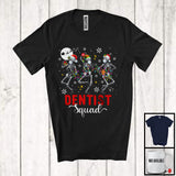 MacnyStore - Dentist Squad; Cheerful Christmas Lights Three Dancing Skeletons; Dancer X-mas Group T-Shirt