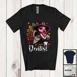 MacnyStore - Dentist; Amazing Thanksgiving Leopard Turkey Girl Women; Proud Jobs Family Group T-Shirt