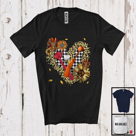 MacnyStore - Dentist, Lovely Leopard Heart Shape Sunflowers, Matching Dentist Team Group T-Shirt