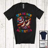 MacnyStore - Dia De Los Muertos; Adorable Flowers Sugar Skull Sloth Animal Lover; Mexican Family Group T-Shirt