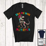 MacnyStore - Dia De Los Muertos; Adorable Flowers Sugar Skull T rex Animal Lover; Mexican Family Group T-Shirt