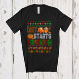 MacnyStore - Diet Starts Tomorrow; Humorous Christmas Sweater Thanksgiving Pumpkin Pie; Family Group T-Shirt