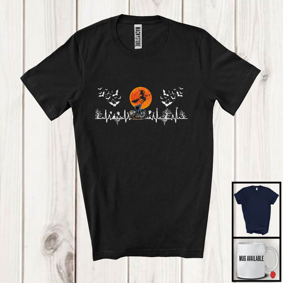 MacnyStore - Dirt Bike Heartbeat; Amazing Halloween Costume Moon Witch; Biker Lover Nurse Group T-Shirt