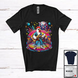 MacnyStore - Disco Chicken Playing Guitar; Cheerful Farmer Guitarist Chicken Music Lover; Matching Wild Animal T-Shirt