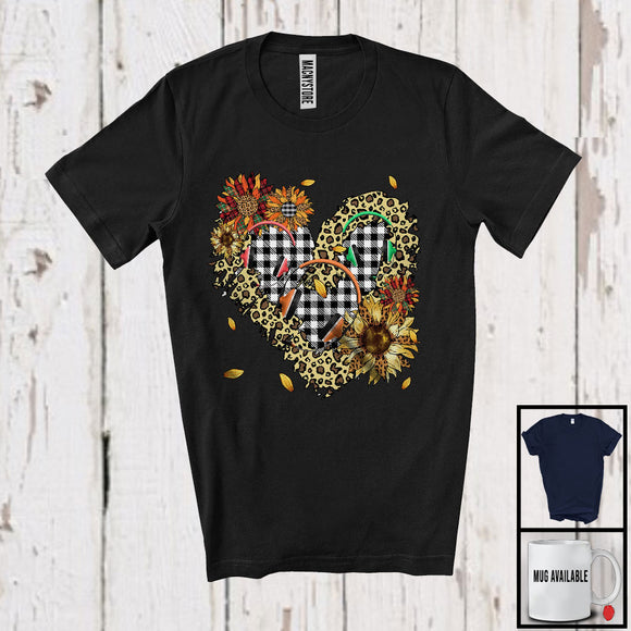 MacnyStore - Dispatcher, Lovely Leopard Heart Shape Sunflowers, Matching Dispatcher Team Group T-Shirt