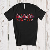 MacnyStore - Dispatcher; Lovely Valentine's Day Leopard Plaid Hearts Headphone; Proud Jobs Careers Family Group T-Shirt