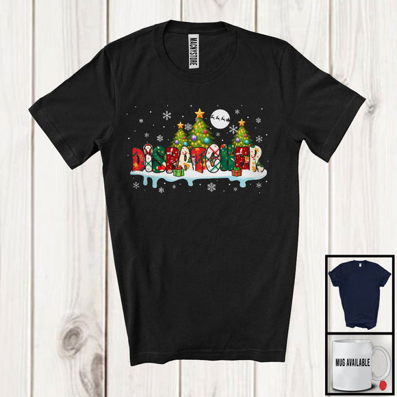 MacnyStore - Dispatcher; Proud Christmas Tree Snowing; Matching X-mas Dispatcher Pajama Jobs Group T-Shirt