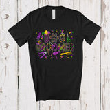 MacnyStore - Dog Groomer; Joyful Mardi Gras Jester Hat And Beads Paw Dog Groomer; Plaid Jobs Careers Family T-Shirt