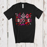 MacnyStore - Dog Groomer; Lovely Valentine's Day Leopard Plaid Hearts Paw; Proud Jobs Careers Family Group T-Shirt