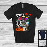 MacnyStore - Doing Dad Shit, Colorful Father's Day Skeleton Lover Toilet, Matching Family Group T-Shirt