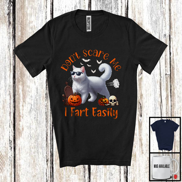 MacnyStore - Don't Scare Me I Fart Easily, Adorable Halloween Costume Cat Boo Fart, Family Group T-Shirt