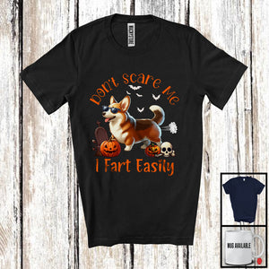 MacnyStore - Don't Scare Me I Fart Easily, Adorable Halloween Costume Corgi Boo Fart, Family Group T-Shirt