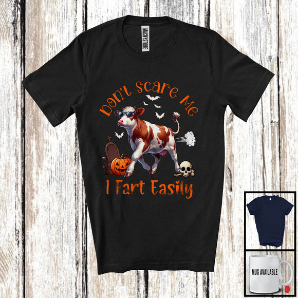 MacnyStore - Don't Scare Me I Fart Easily, Adorable Halloween Costume Cow Boo Fart, Family Group T-Shirt