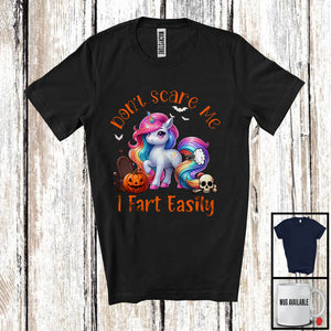 MacnyStore - Don't Scare Me I Fart Easily, Adorable Halloween Costume Unicorn Boo Fart, Family Group T-Shirt