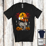 MacnyStore - Donkey Pumpkin Face Cosplay, Scary Halloween Costume Donkey Farmer Lover, Family Group T-Shirt