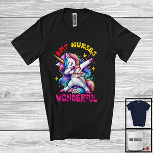 MacnyStore - EMT Nurses Are Wonderful; Cheerful Dabbing Unicorn Magical; Matching Nurse Nursing Group T-Shirt