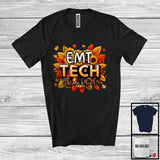 MacnyStore - EMT Tech Thankful; Wonderful Thanksgiving Sunflowers Fall Leaves; Family Nurse Group T-Shirt