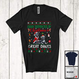 MacnyStore - Easily Distracted By Christmas And Great Danes; Lovely Two Santa Great Danes Lover; Family T-Shirt