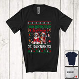 MacnyStore - Easily Distracted By Christmas And St. Bernards; Lovely Two Santa St. Bernards Lover; Family T-Shirt