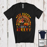 MacnyStore - Eat Pizza Save A Turkey; Humorous Thanksgiving Turkey With Pizza; Leopard Rainbow T-Shirt