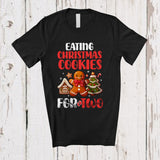 MacnyStore - Eating Christmas Cookies For Two; Adorable Christmas Santa Gingerbread Pregnancy Announcement T-Shirt