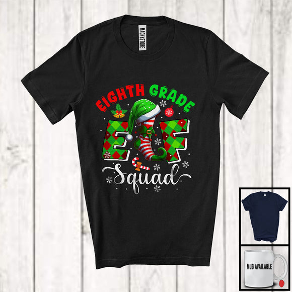 MacnyStore - Eighth Grade Elf Squad; Awesome Christmas Snowing Teacher Students; X-mas Family Group T-Shirt